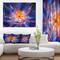 Designart - Colorful Glowing Space Flower Fractal - Extra Large Floral Wall Art